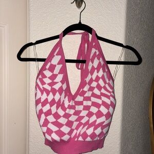 Better Be Pink and White Crop Top